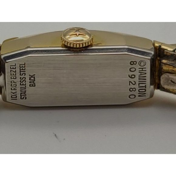Vintage Hamilton Watch Ladies Gold Tone 10Kt RGP Diamonds New Battery main image 8